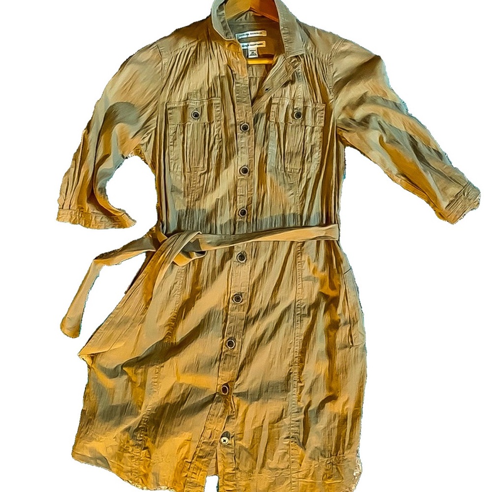 Banana Republic Tan Utility Shirtdress. Italian Fabric
